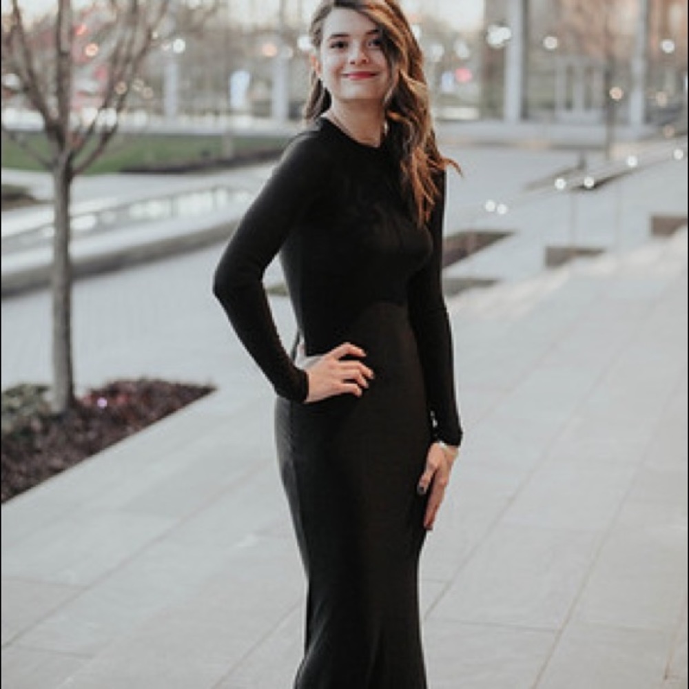 Long Black tight dress